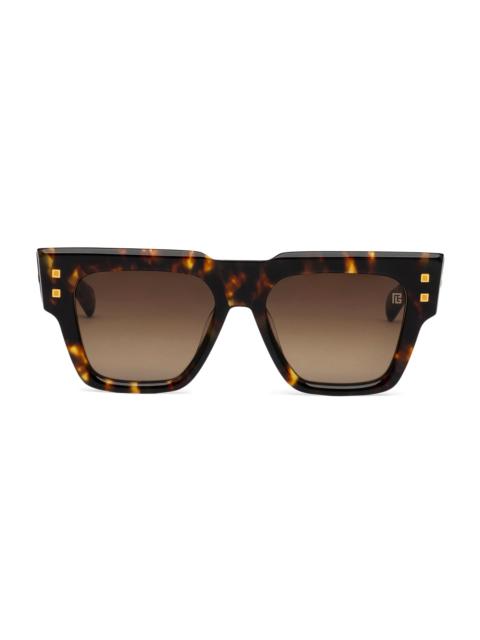 Balmain Women's B-Army 52MM Geometric Sunglasses - Brown Gold Brown
