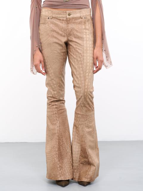 Blumarine Bell Bottom Croc Pants