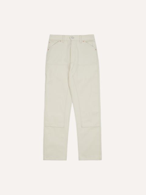 Drake's Ecru Cotton Canvas Carpenter Jeans