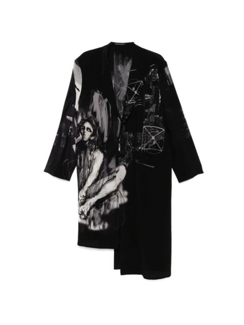 Yohji Yamamoto printed coat