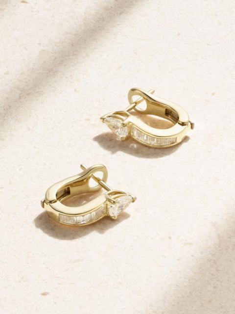 ANITA KO Saturn 18-karat gold diamond hoop earrings Gold
