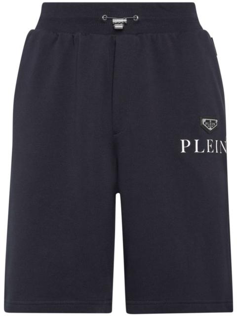 PHILIPP PLEIN logo-plaque cotton-blend shorts