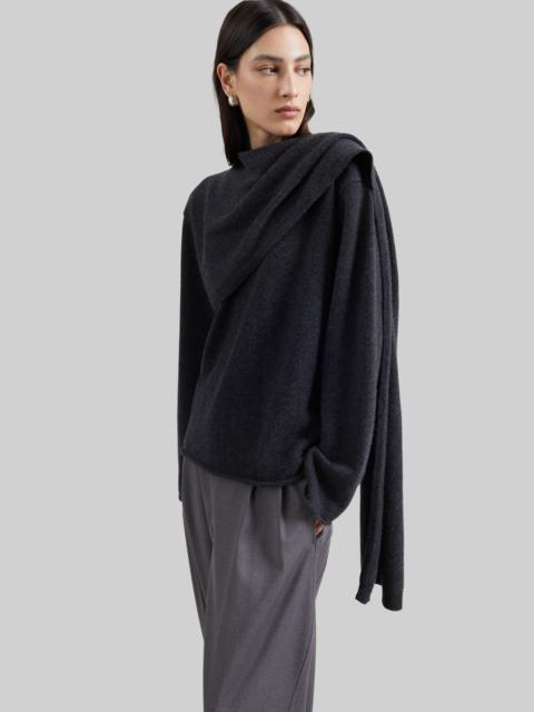 Loulou de Saison Loulou de Saison Frances Cashmere Scarf Sweater - Charcoal
