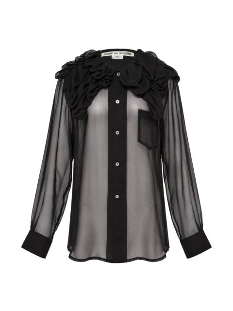 Comme Des Garçons Sheer Ruffle Collar Blouse