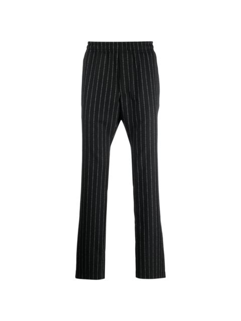 logo-pattern wool-blend trousers