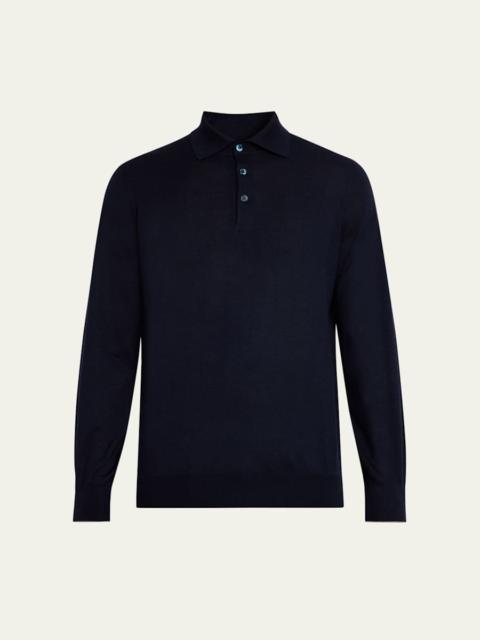 Brunello Cucinelli Men's Cashmere Knit Polo Sweater