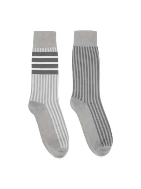 Gray Fun Mix Seersucker Jacquard Socks
