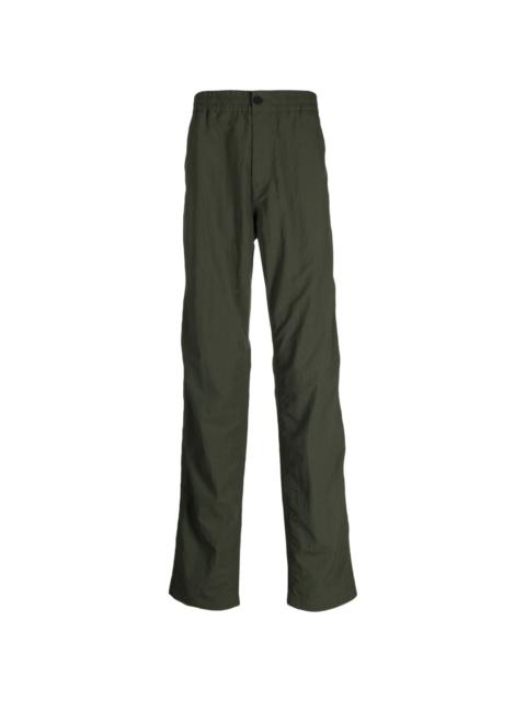 elasticated-waistband straight-leg trousers