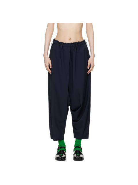 132 5. ISSEY MIYAKE Navy Seamless Trousers