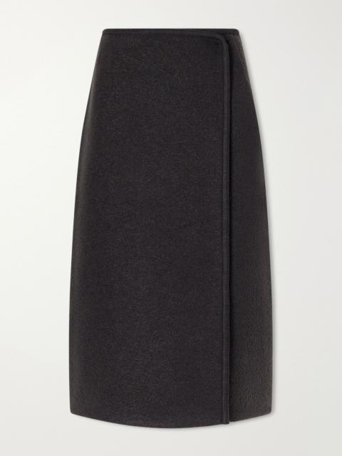 RIER Walker felted wool-fleece midi skirt Black
