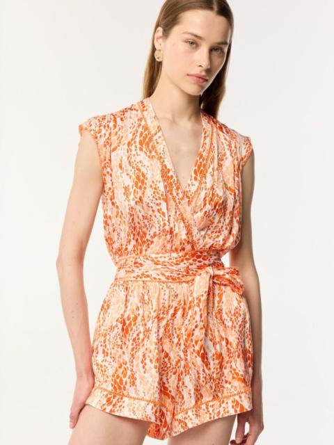 Short Jumpsuit Anaik - Orange Wavy Animalier