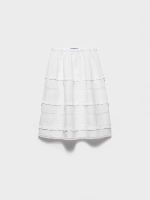 Prada Embroidered linen skirt