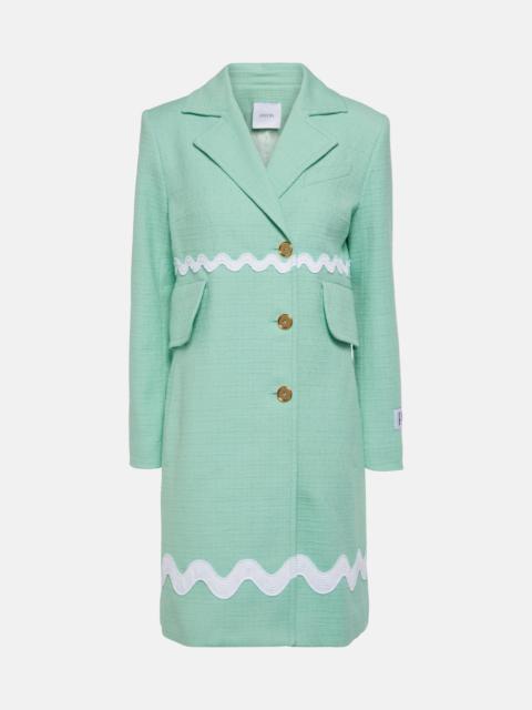 PATOU Single-breasted cotton-blend tweed coat