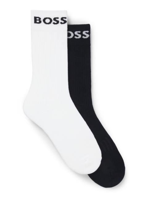 BOSS TWO-PACK OF QUARTER-LENGTH SOCKS IN STRETCH FABRIC