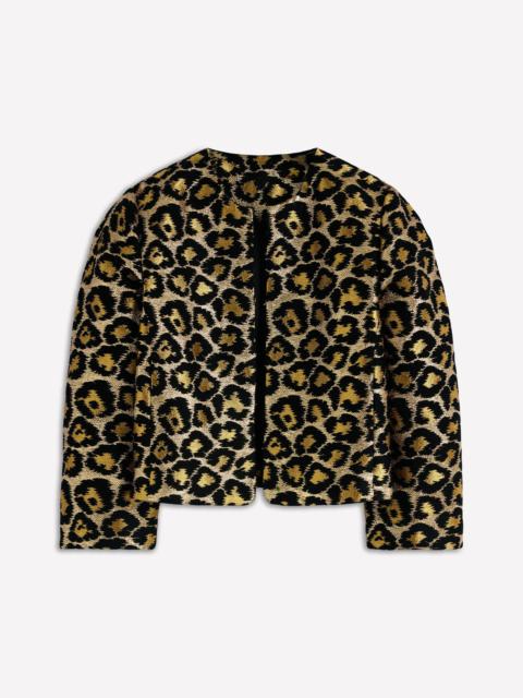 BODEN Jacquard Leopard Jacket-Leopard, Lurex Jacquard