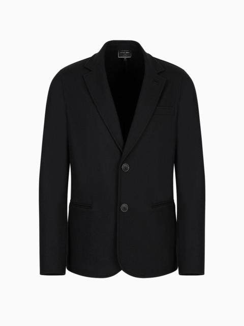 Icon single-breasted jacket in pure cashmere jersey cloth