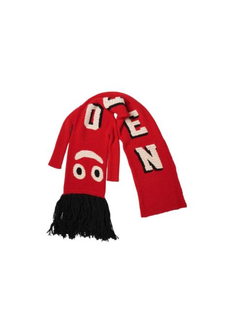 doublet Air Dancer logo-intarsia fringed scarf