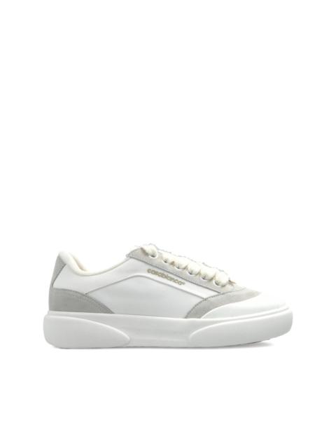 CASABLANCA suede-panel leather low-top sneakers