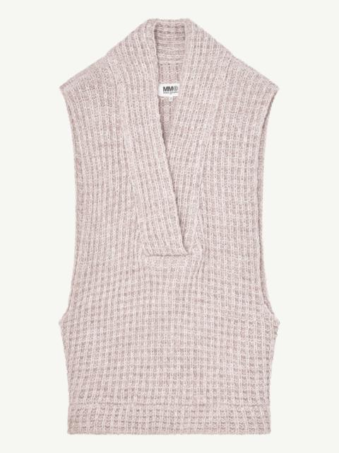 MM6 Maison Margiela Waffle knit sleeveless sweater