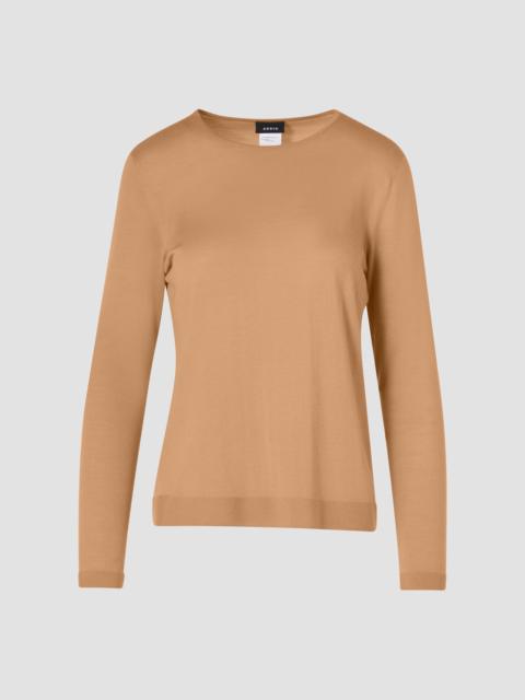 AKRIS Women's Fine-Gauge Knit Cashmere-Silk Sweater - Camel