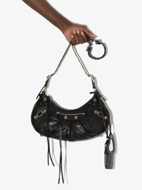 BALENCIAGA black Le Cagole small leather shoulder bag