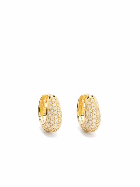 TOM WOOD Ice Huggie Pave gold-plated sterling-silver earrings