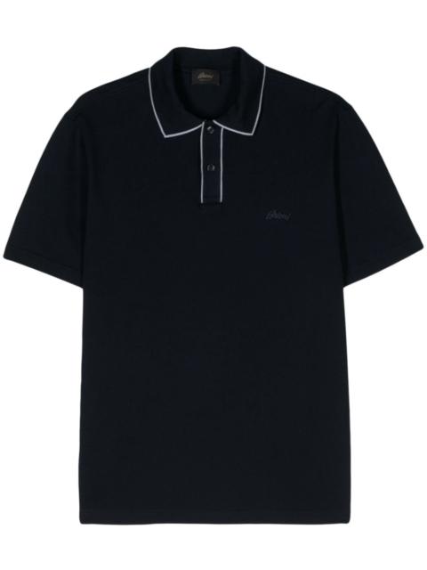 Brioni logo-embroidered cotton polo shirt