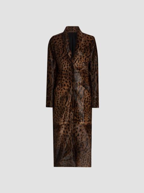 LAPOINTE Women's Calf Hair Long Coat - Dark Natural