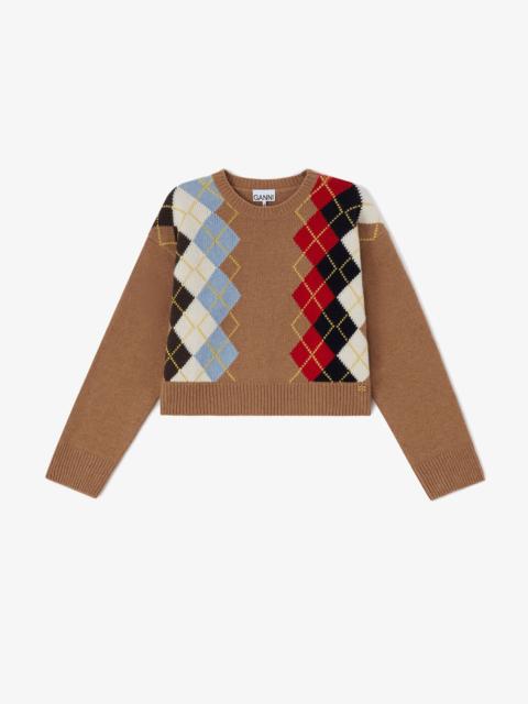GANNI SWEATER IN ARGYLE