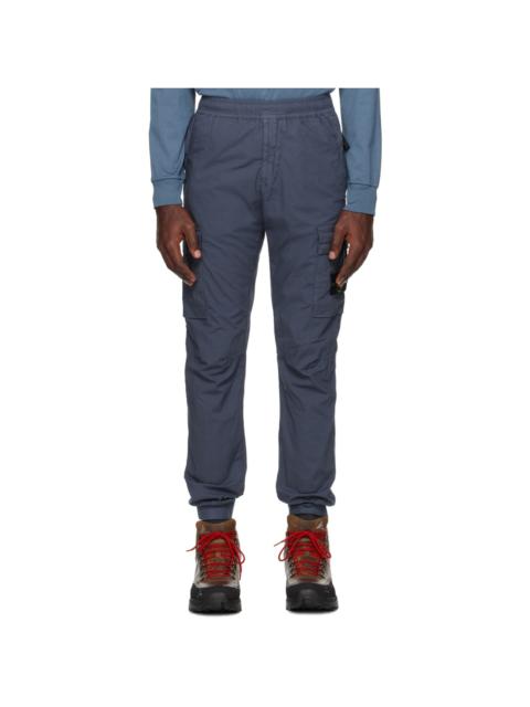 Blue Regular-Fit Cargo Pants
