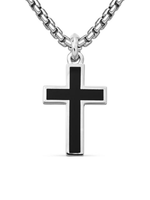 DAVID YURMAN Men's Exotic Stone Cross in Sterling Silver with Black Onyx, 26mm - Black Onyx