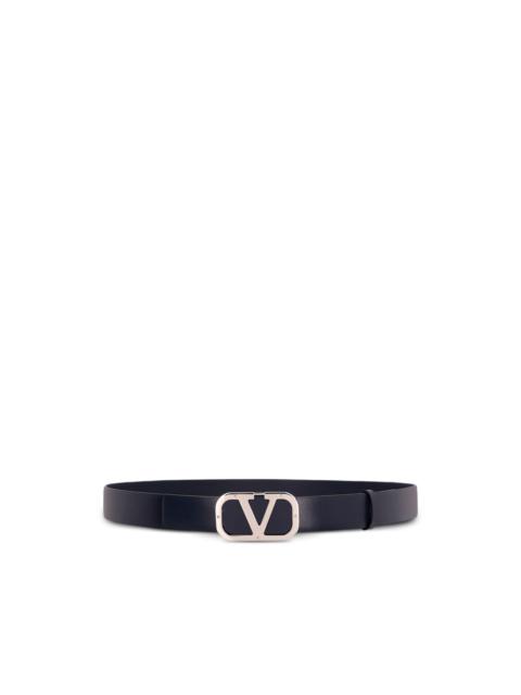 Valentino logo-plaque leather belt
