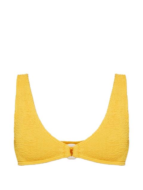 bond-eye Ring Scout crinkle-effect bikini top