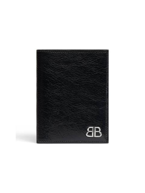 BALENCIAGA Men's Monaco Vertical Bifold Wallet in Black