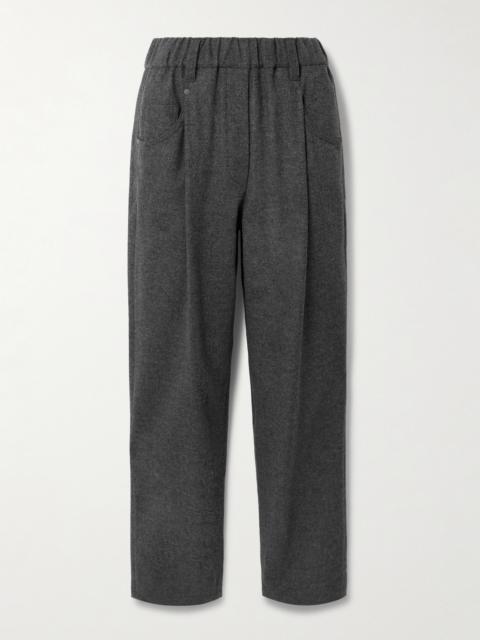 Brunello Cucinelli Cropped Pleated Virgin Wool And Cashmere-blend Pants
