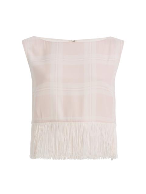 POSSE Exclusive La Isla Lola Plaid Crepe Top pink