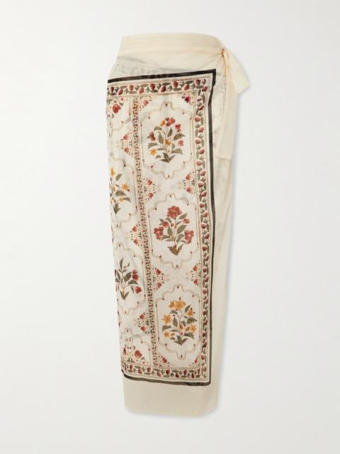 Agua by Agua Bendita Lavanda Andes Printed Cotton And Silk-blend Voile Pareo