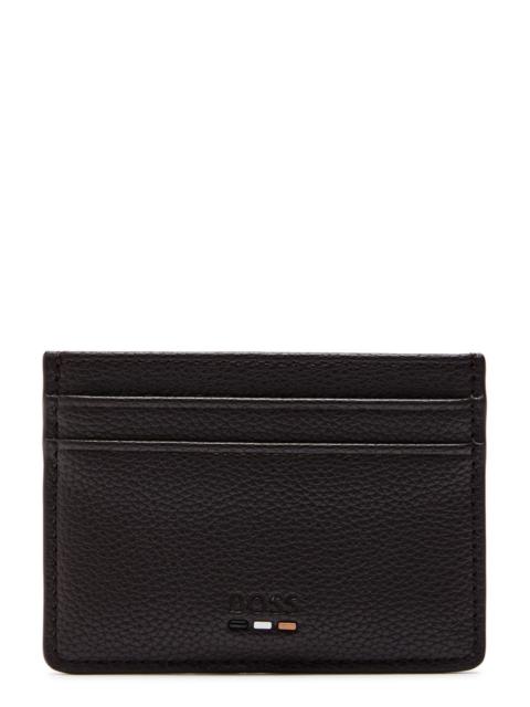 BOSS Boss Ray Logo Grained Leather Card Holder