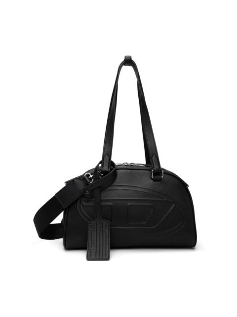 Diesel Black 1DR Dome Embossed Logo Leather Boston Bag