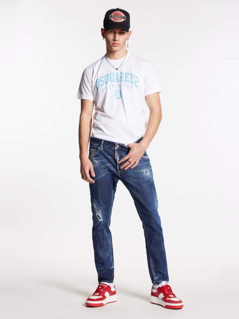 DSQUARED2 DARK SCAR WASH SKATER JEANS