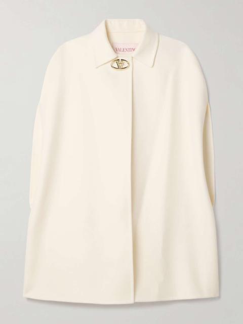 Embellished wool and cashmere-blend cape