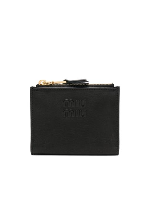Miu Miu logo-embossed leather wallet
