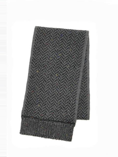 GABRIELA HEARST Stanza Fringe Knit Scarf in Charcoal Multi Speckled Aran Cashmere Herringbone