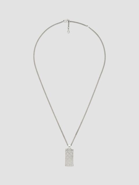 GUCCI Men's Diamante Sterling Silver Pendant Necklace - Silver