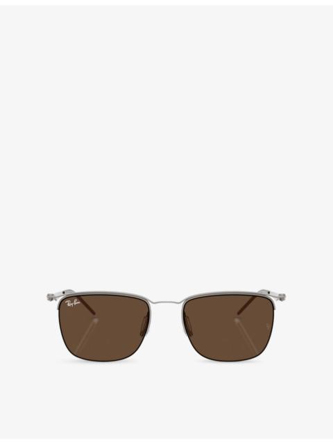 Ray-Ban RB8550 Square-Frame Metal Sunglasses