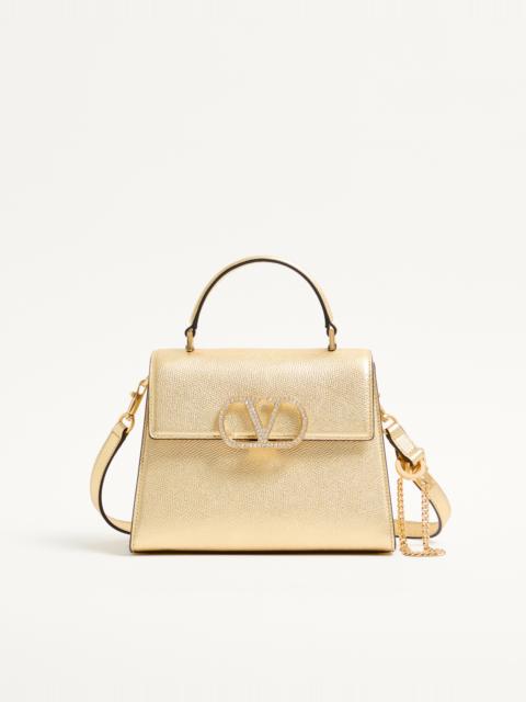 Valentino VALENTINO GARAVANI VSLING SMALL HANDBAG IN LAMINATED CALFSKIN WITH JEWEL LOGO