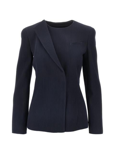 EMPORIO ARMANI asymmetric ribbed blazer