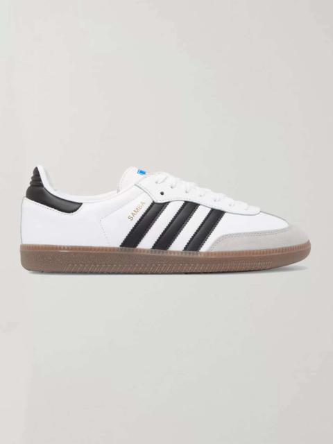 Samba Suede-Trimmed Leather Sneakers