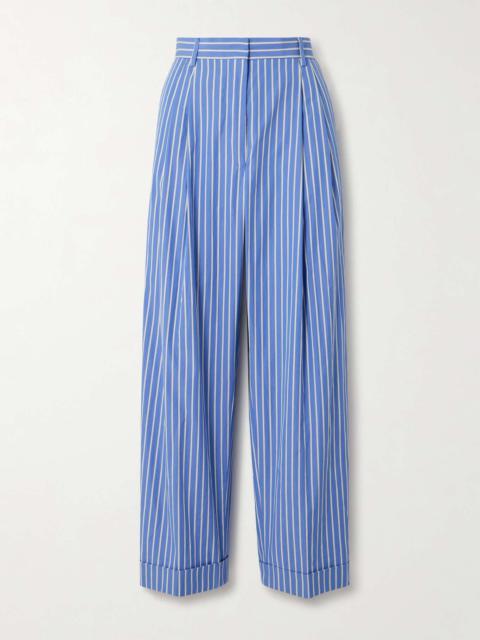 Dries Van Noten Pinstriped cotton-twill straight-leg pants
