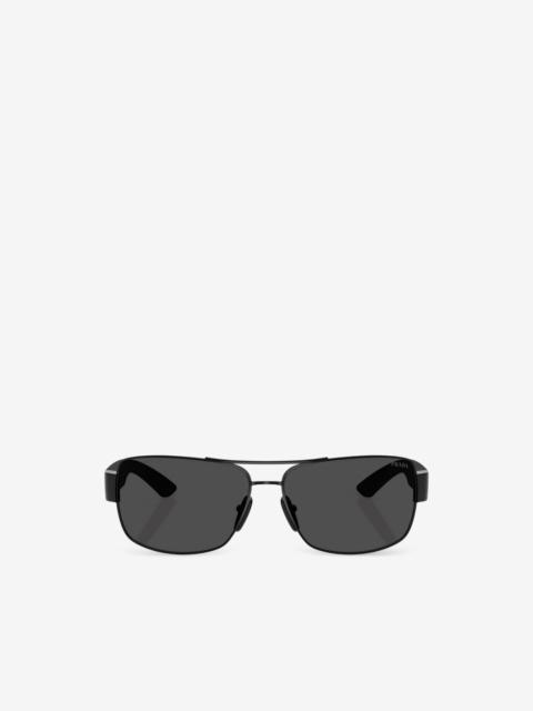 Prada double-bridge rectangle-frame sunglasses